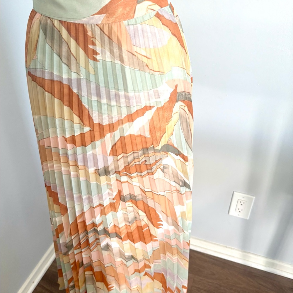 NWOT Sézane Multicolor Pleated Skirt - Picture 5 of 6